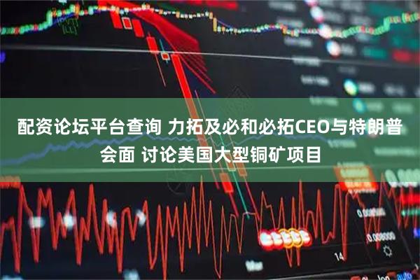 配资论坛平台查询 力拓及必和必拓CEO与特朗普会面 讨论美国大型铜矿项目